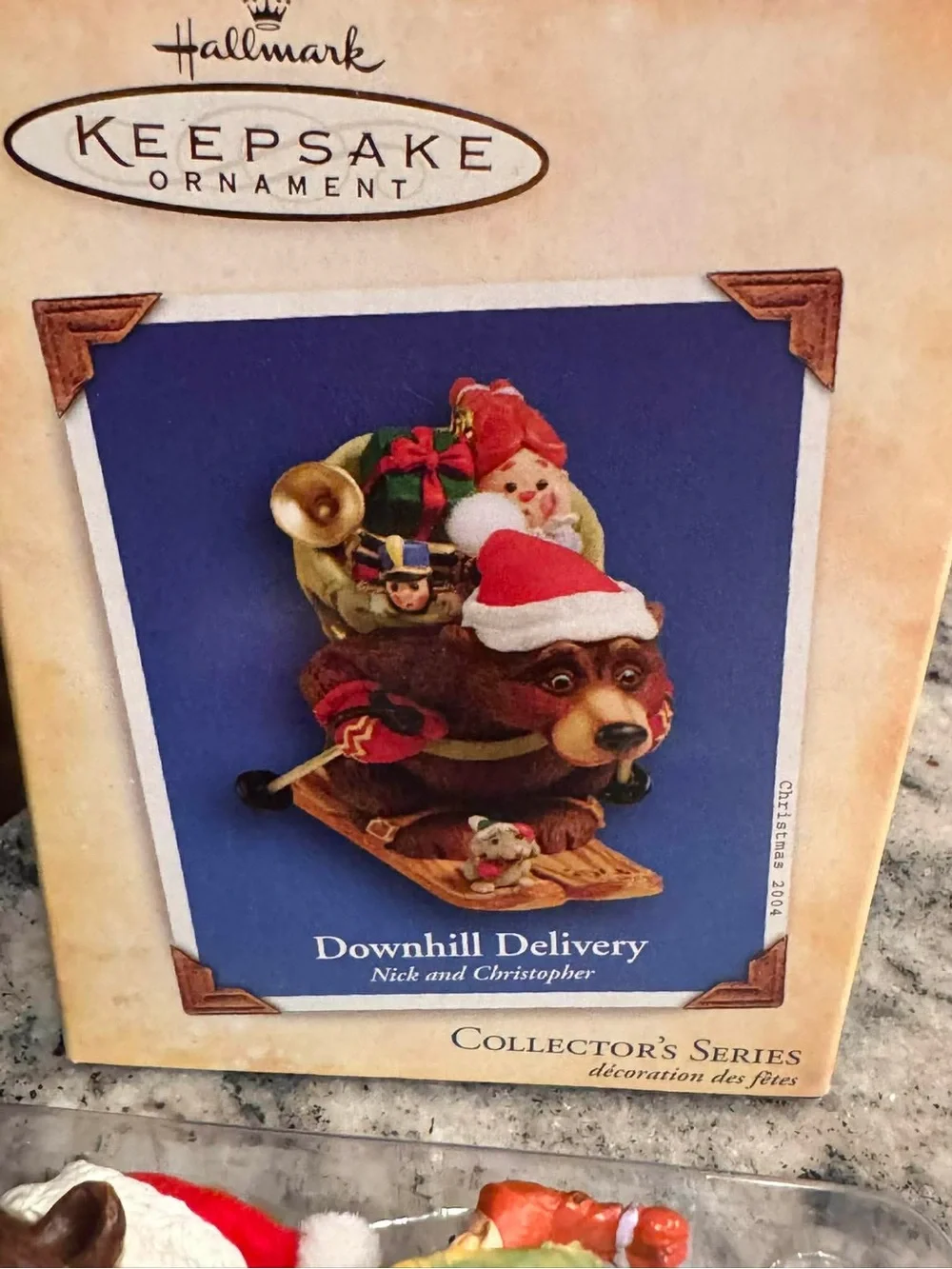2004 Hallmark Keepsake Ornament Downhill Delivery - bear skiing